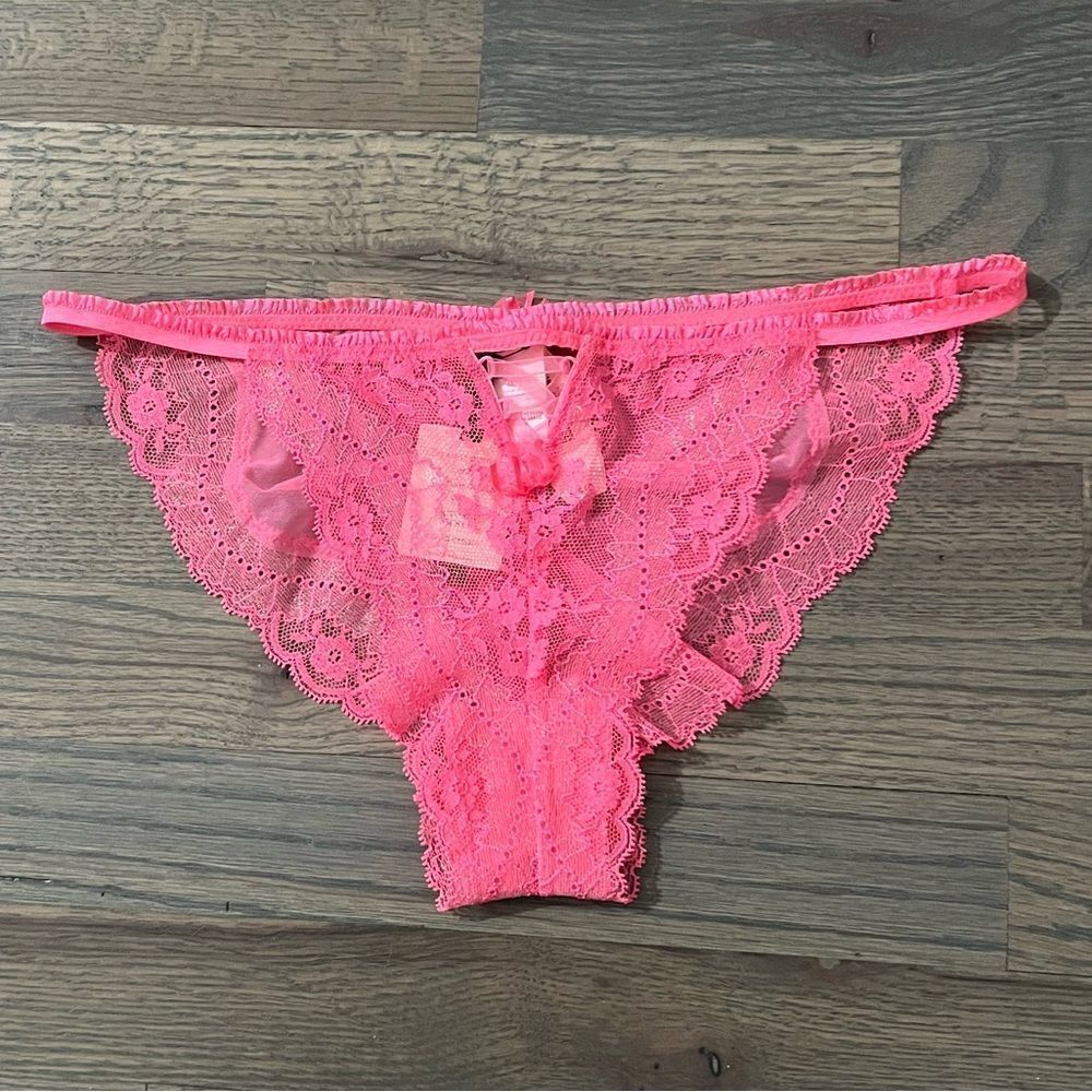 Victoria’s Secret Designer Collection lace Ruched mesh Cheekini Bikini Panty M